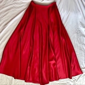 Long red Ralph Lauren dress skirt, SZ 4 NWT